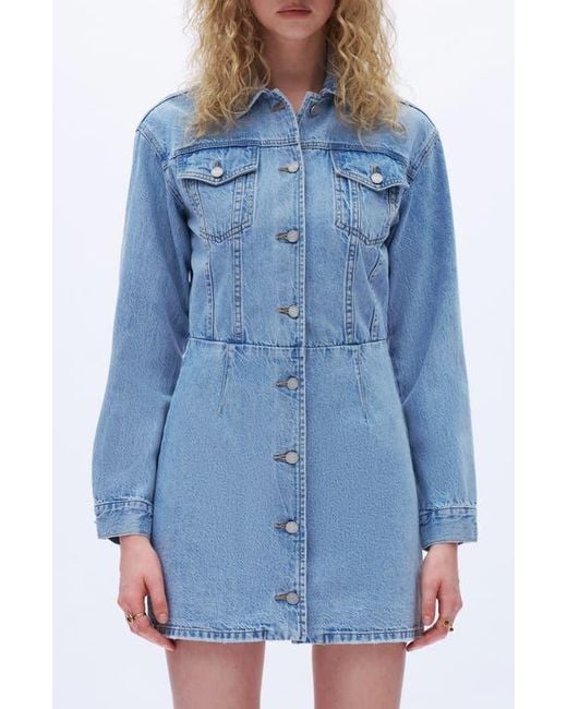 Bayeas Blue Long Sleeve Denim Minidress