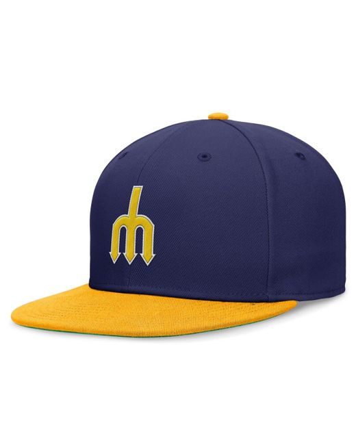 Nike Blue /gold Seattle Mariners Rewind Cooperstown True Performance Fitted Hat At Nordstrom for men