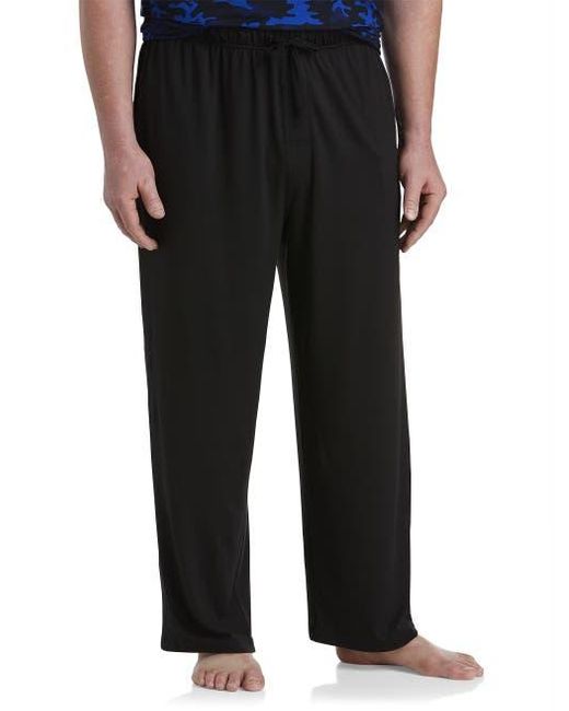 Harbor Bay by DXL Black Knit Open-Hem Pants for men