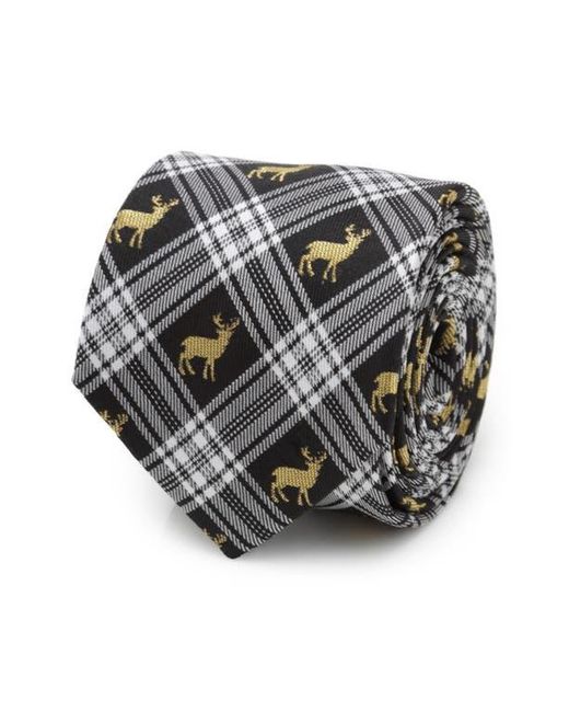 Cufflinks Inc. Gray Stag Plaid Silk Tie for men