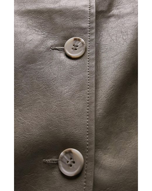 TOPSHOP Gray Faux Leather Vest
