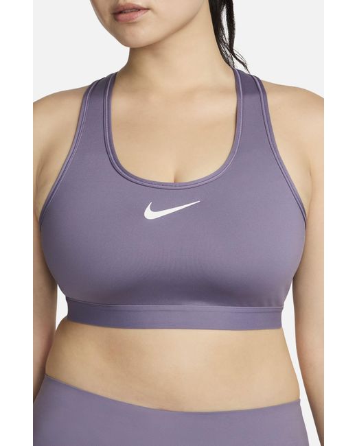 Nike Purple Dri-fit Swish High Support Sports Bra