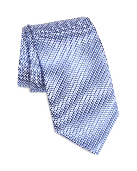 David Donahue Blue Solid Silk Tie for men