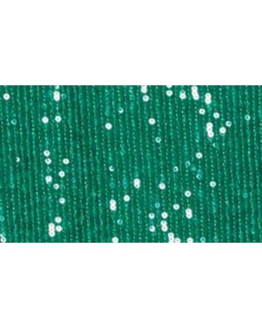 Anne Klein Green Sequin Mesh Top