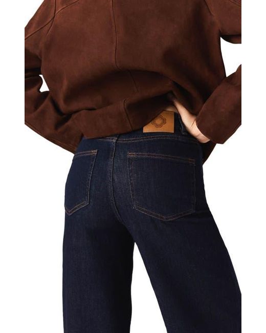 Maje Blue Wide Jeans With Patch Pockets