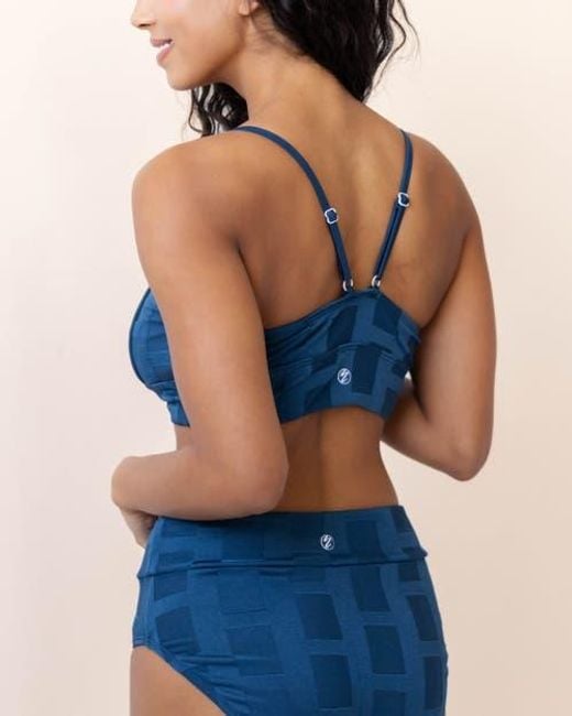 Nanis Blue Squared Surf Crop Top