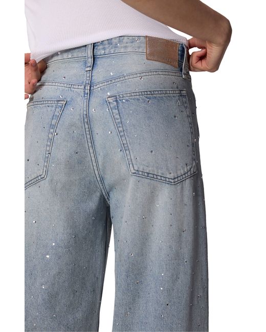 Rag & Bone Logan Crystal Embellished Wide Leg Jeans in Blue | Lyst