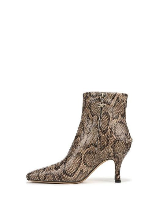 Circus by Sam Edelman Brown Laura Snakeskin Embossed Snip Toe Bootie