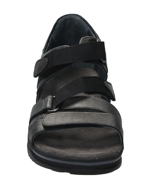 Wolky Black Desh Ankle Strap Wedge Sandal