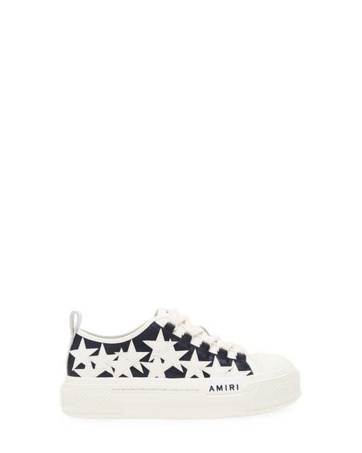 Amiri Blue Denim Stars Low Top Platform Sneaker