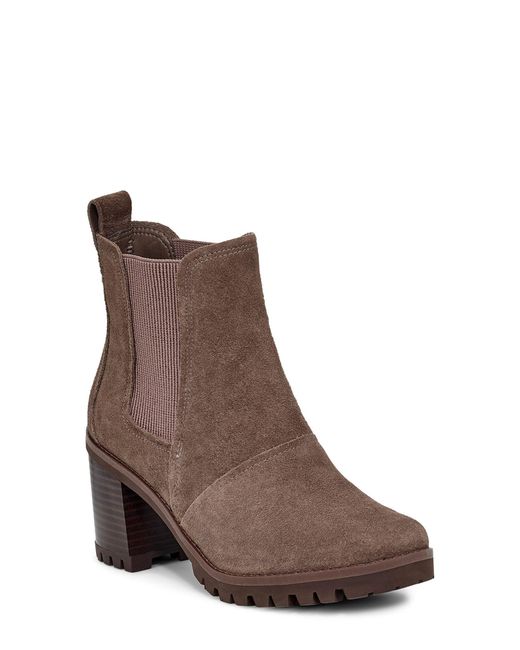 UGG Suede Hazel Waterproof Booties in Mole Suede (Brown) - Save 1% - Lyst