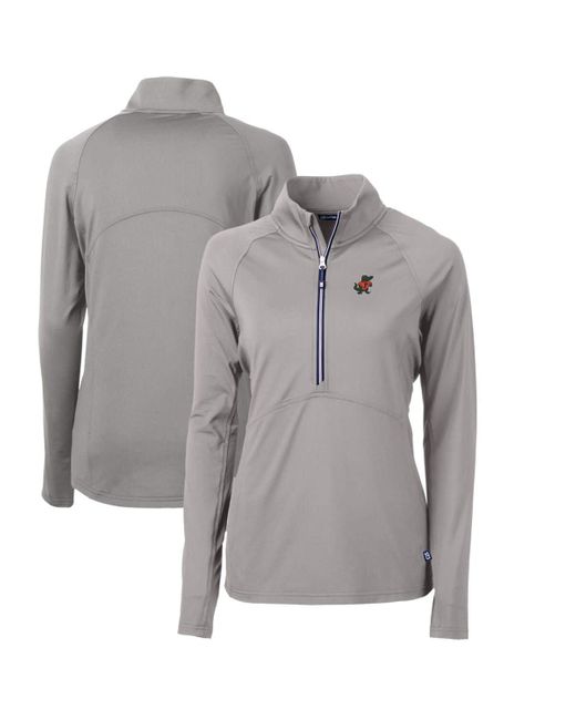 Cutter & Buck Gray Florida Gators Adapt Eco Knit Stretch Recycled Half-zip Pullover Top At Nordstrom