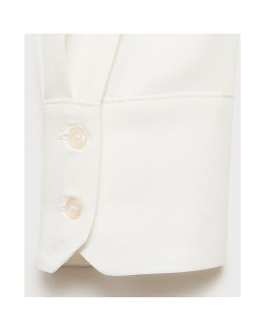 Mango White Print Button-Up Shirt