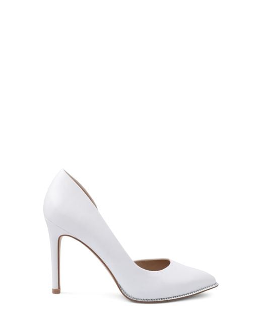 BCBGeneration White Harnoy Half D'orsay Pointed Toe Pump