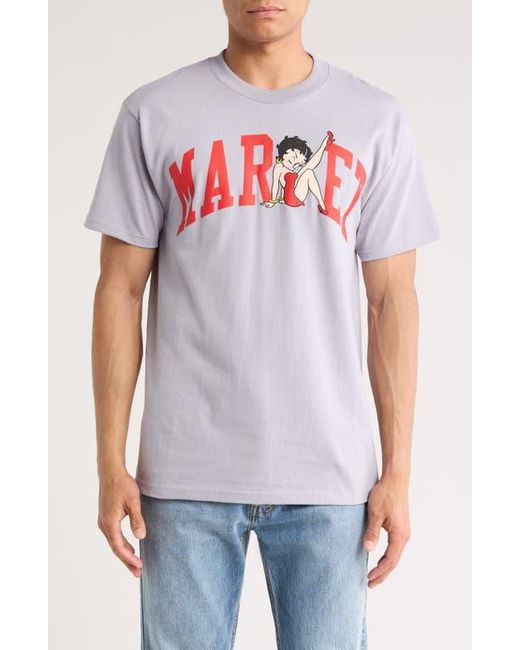 Market Gray Betty Boop Arch Logo Graphic T-Shirt for men