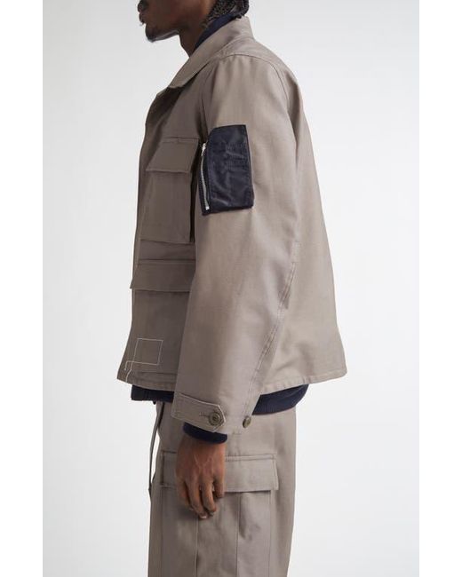 Sacai Brown X Wtaps Layered Chore Jacket for men