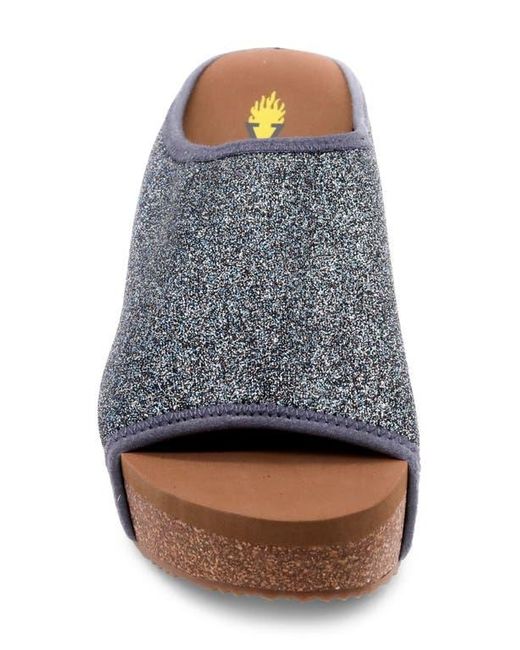 Volatile Blue Festina Platform Slide Sandal