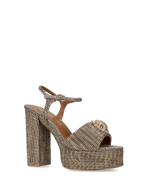 Kurt Geiger Brown Kensington Platform Sandals 125