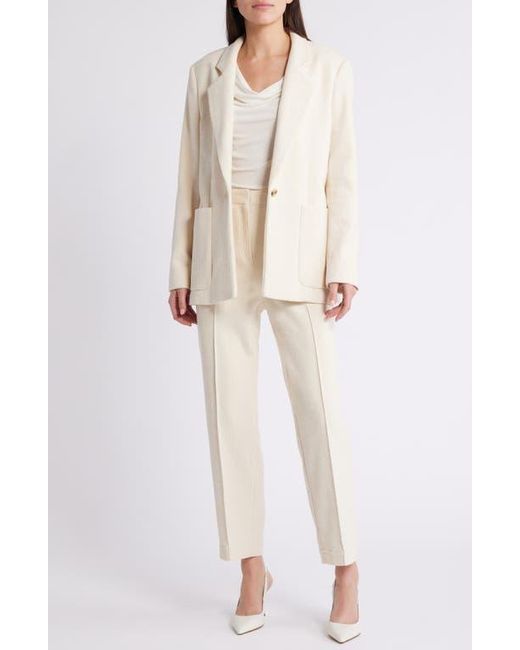 Boss White Tatepa Textured Stripe Straight Leg Pants