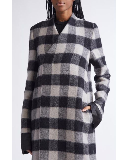 Rick Owens Black Museum Check Wool Coat
