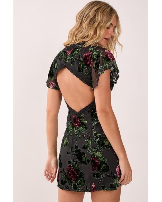 Nasty Gal Black Lace Trim Cut Out Mini Dress