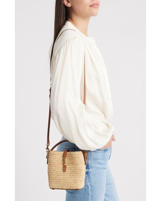 Saint Laurent Natural Mini Le 37 Raffia Bucket Bag