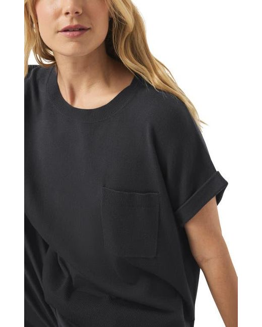 Splendid Black Veronica Short Sleeve Sweater