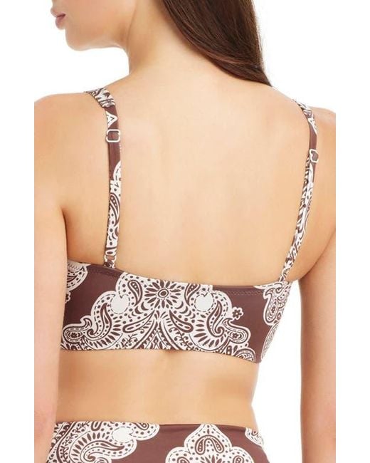 Sanctuary Gray Printed Handkerchief Hem Tankini Top