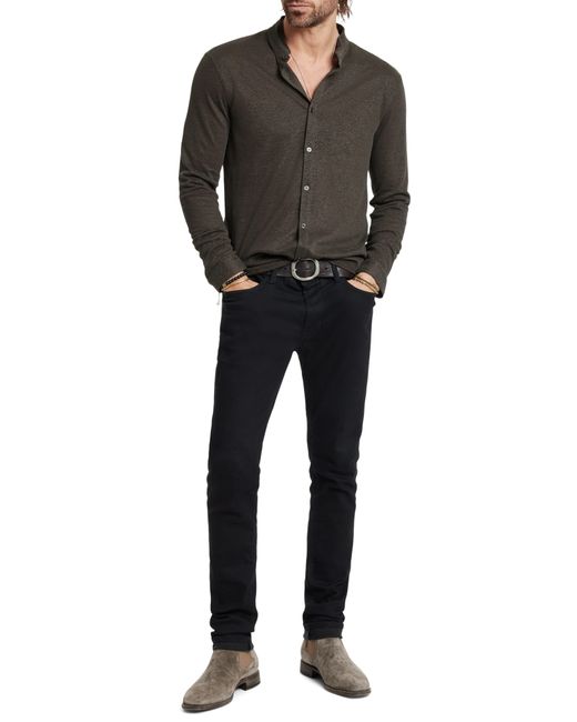 John Varvatos Black Valdez Regular Fit Linen Button-up Shirt for men