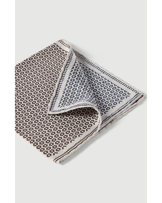 Brunello Cucinelli Brown Silk Geometric Pattern Pocket Square for men