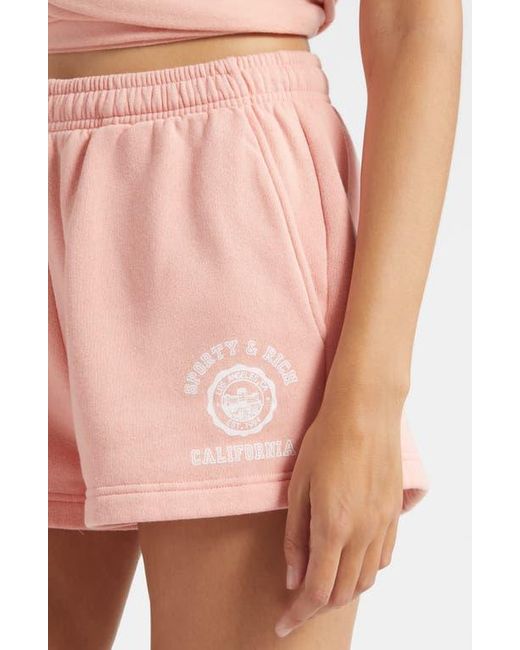 Sporty & Rich Pink California Emblem Disco Graphic Shorts