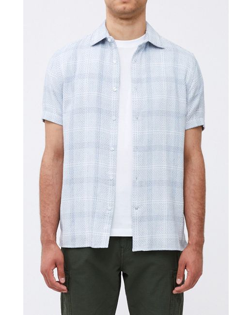 French Connection White Barrow Dobby Short Sleeve Button-up Shirt for men