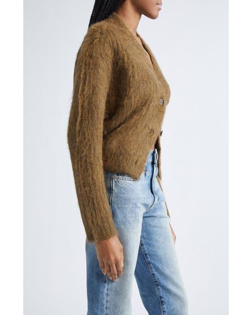 R13 Brown Split Hem Rib Alpaca & Wool Blend Cardigan