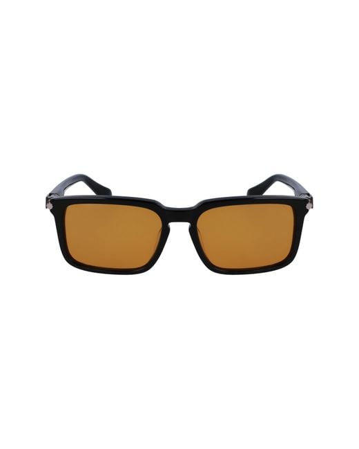 Ferragamo Brown Gancini Evolution 56mm Rectangular Sunglasses for men