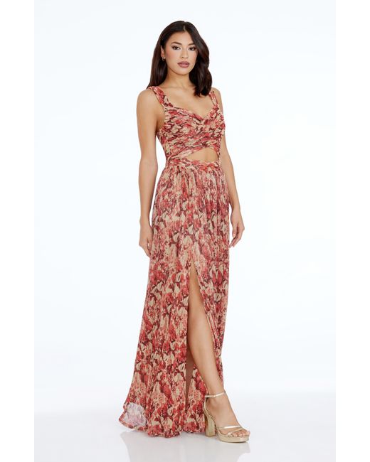 Dress the Population Red Mirabella Cutout Evening Gown