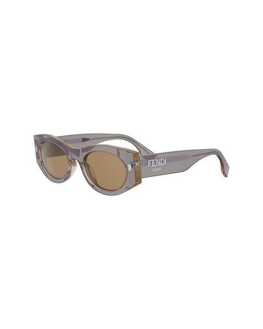 Fendi Natural Roma 52Mm Oval Sunglasses