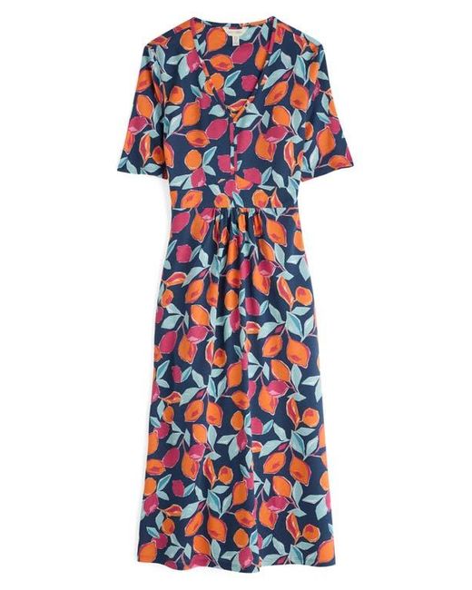 Seasalt Cornwall Red Carwynnen Citrus Print Midi Dress