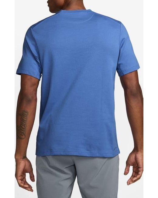 Nike Blue Primary Training Dri-Fit Short Sleeve T-Shirt for men