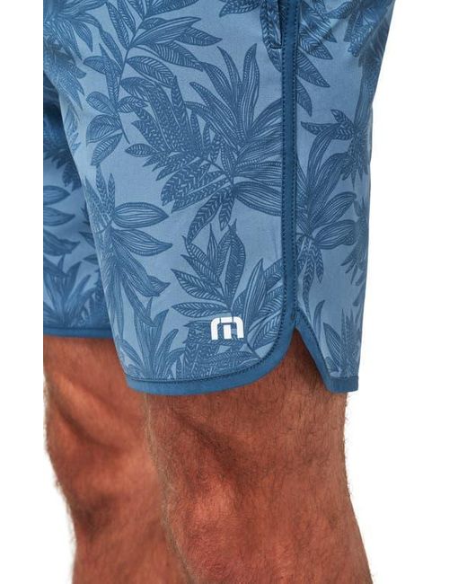 Travis Mathew Blue No Wake Zone Board Shorts for men