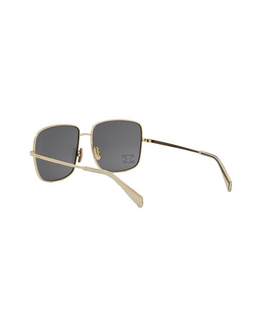 Céline Gray Rhinestone Triomphe 59mm Square Sunglasses
