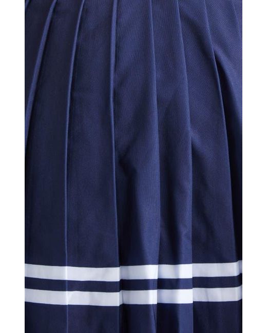 Sporty & Rich Blue Italic Logo Pleated Skort