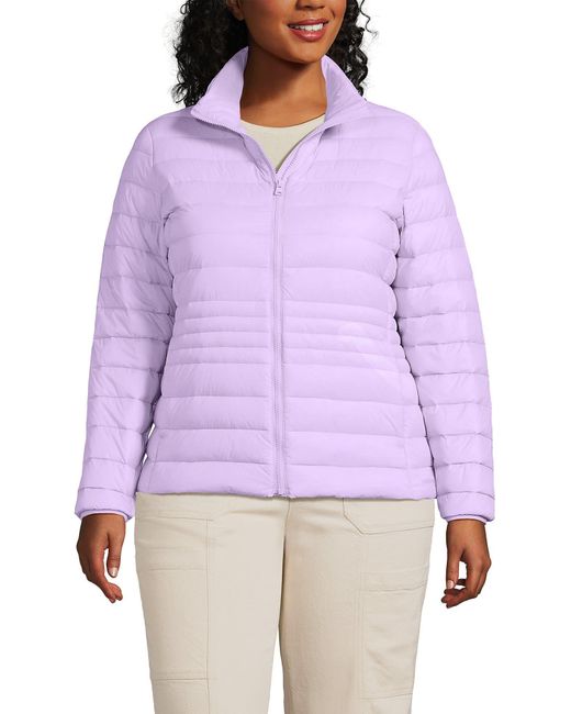 Lands' End Purple Plus Size Wanderweight Packable Down Jacket