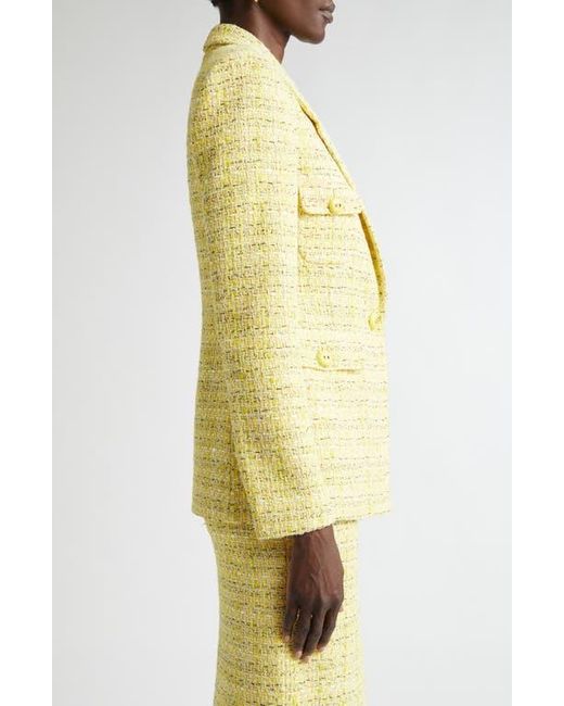 St. John Yellow Metallic Tweed One-Button Jacket