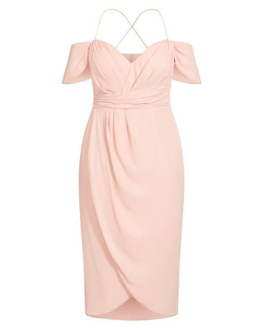 City Chic Entwine Cold Shoulder Dress Lyst