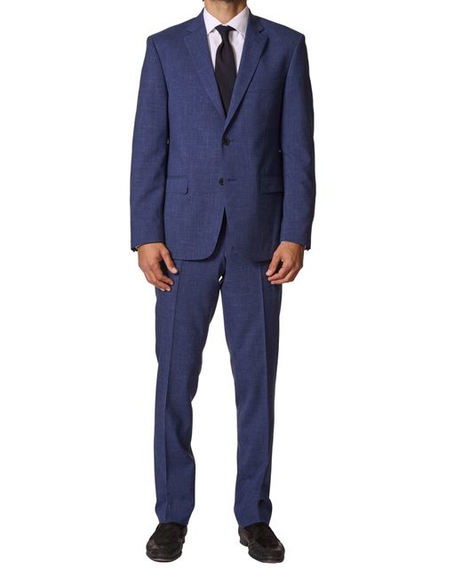 JB Britches Blue Sartorial Classic Fit Wool & Linen Suit for men