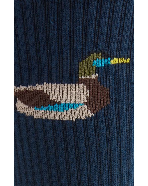 American Trench Blue What The Duck Crew Socks for men