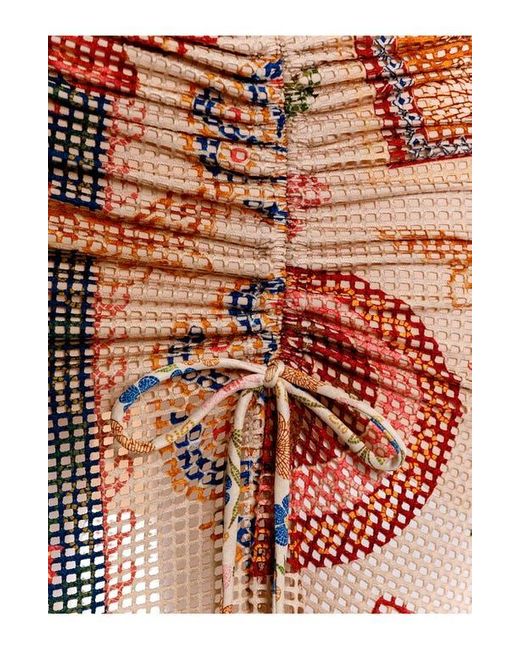 Agua Bendita Orange Tock Fiore Cover-Up Skirt