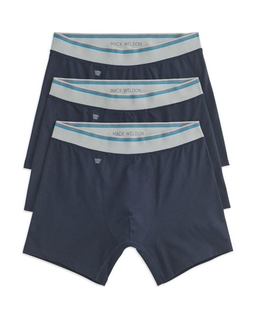 Mack Weldon Blue 3-Pack Cloud Fx Boxer Briefs for men