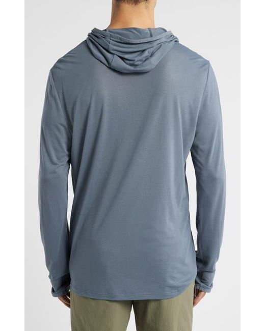 Free Fly Blue Camouflage Lightweight Upf 20+ Hoodie for men