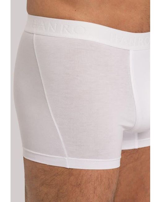 Hanro White Cotton Essentials Cotton Boxer Brief for men